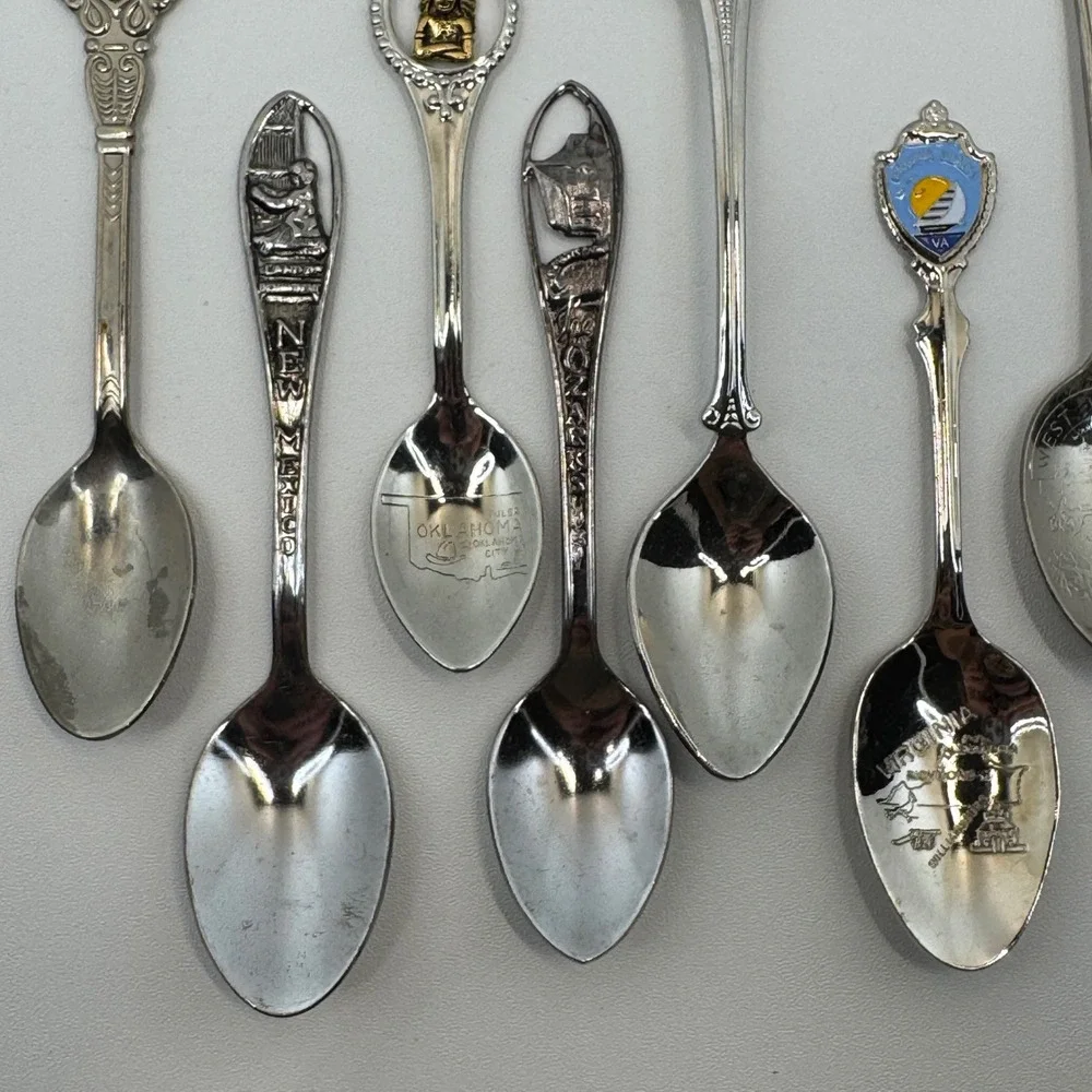 Vtg Souvenir Spoon Lot 22 State Landmark Travel USA Silverplate‎ Collectible